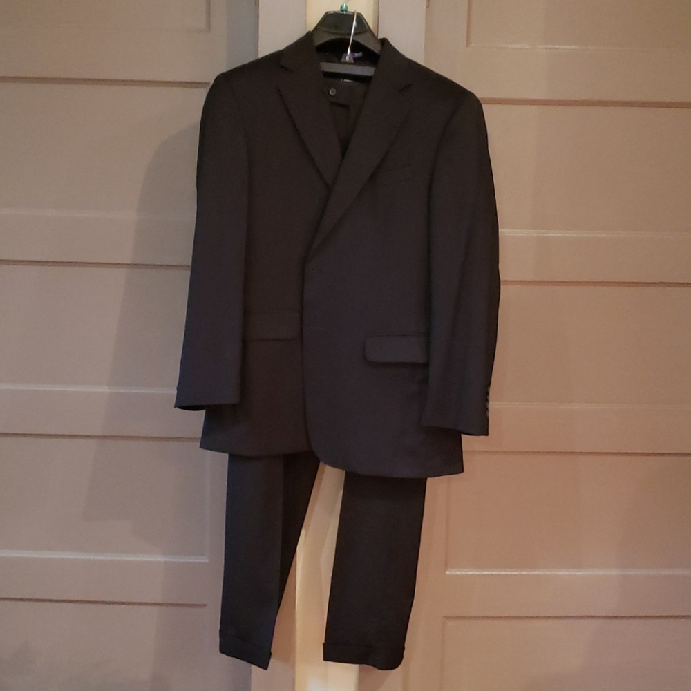 Men's Black Wool Blend Stafford Super Suit
